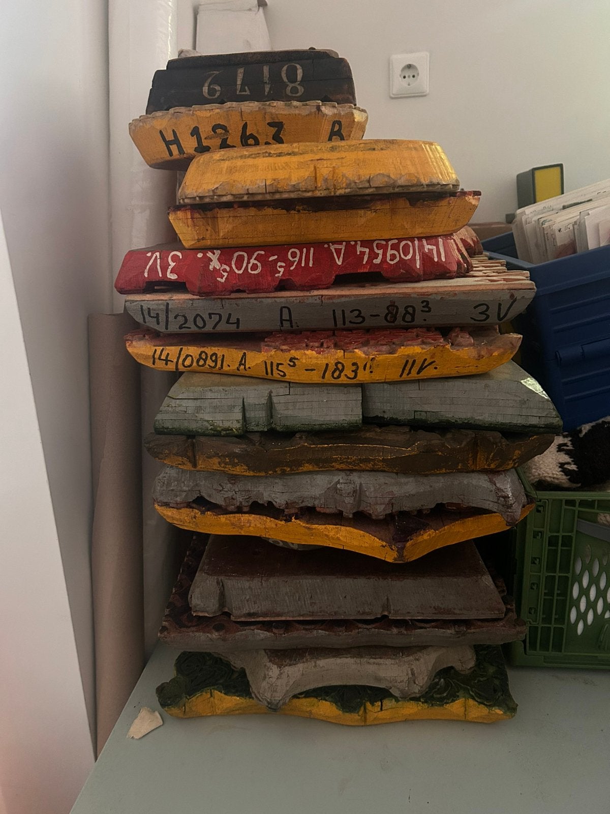16 oude textielstempels, Ophalen of Verzenden