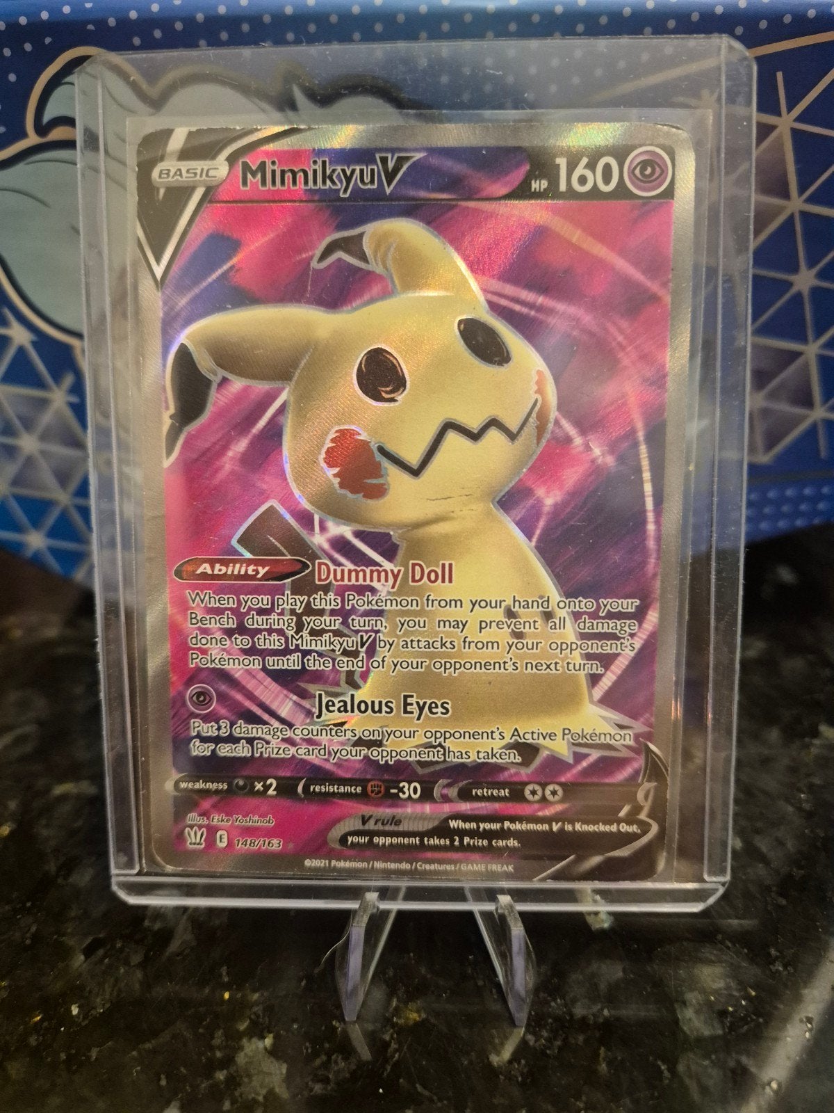 Mimikyu V Pokémon kaart - Zo goed al, Ophalen of Verzenden, Zo goed als nieuw, Losse kaart