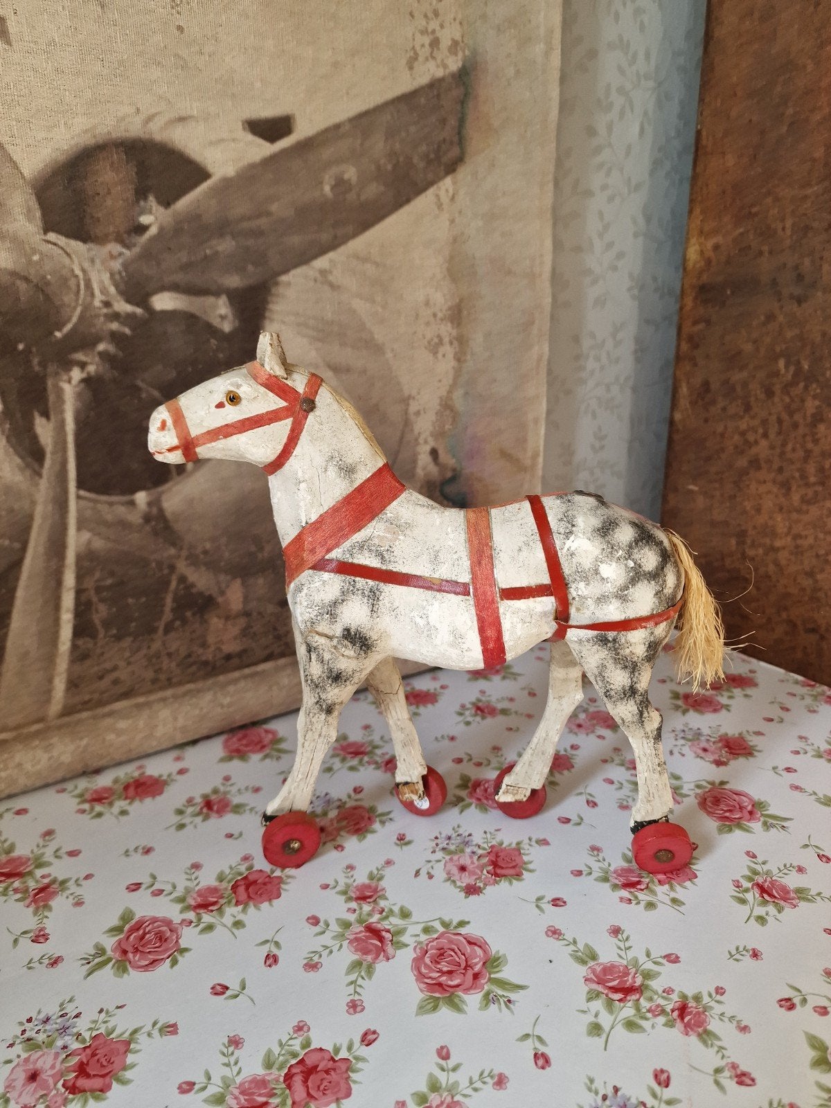 Antiek papier mache paardje, Ophalen of Verzenden