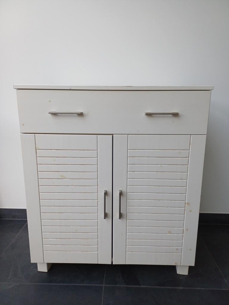 Offwhite Louvre Commode van massief grenen, Kinderen en Baby's, Kinderkamer | Commodes en Kasten, Ophalen, 50 tot 70 cm, 100 cm of meer