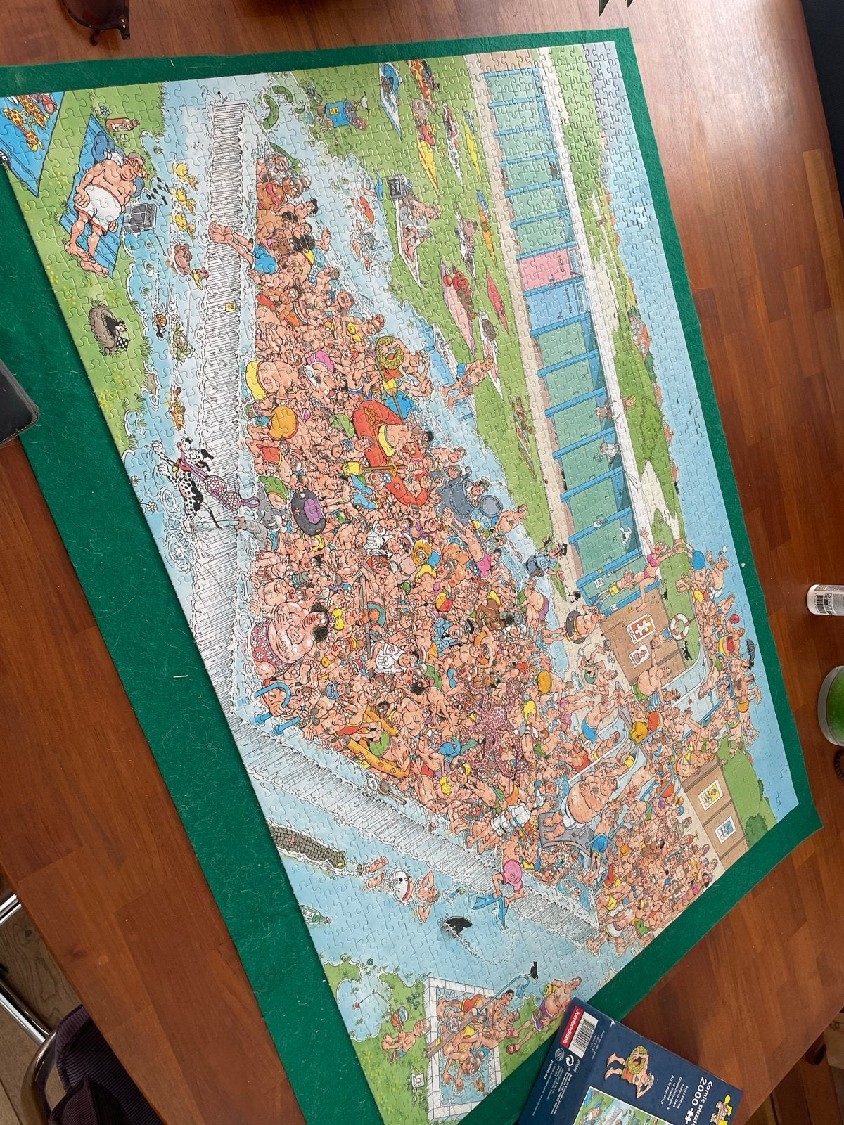 Jan van Haasteren Puzzel 2000 stukjes - Bomvol Bad, Ophalen of Verzenden, Meer dan 1500 stukjes, Gebruikt, Legpuzzel