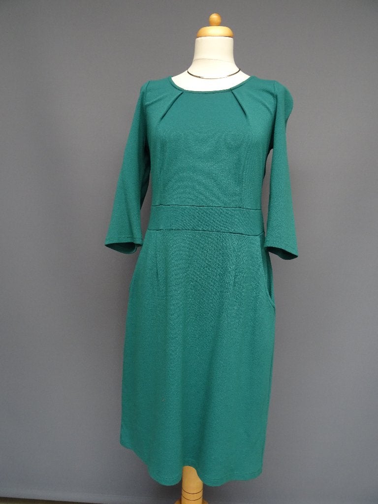 KING LOUIE maat L, dennengroene MONA DRESS jurk., Kleding | Dames, Jurken, Maat 42/44 (L), Ophalen of Verzenden, Zo goed als nieuw