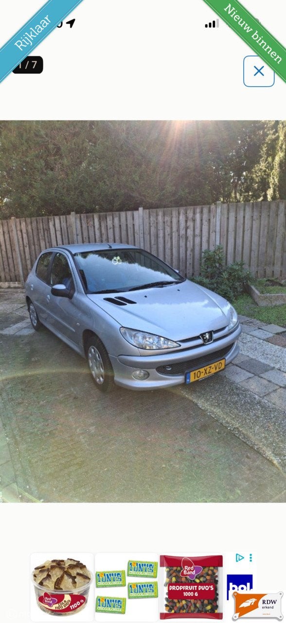 Peugeot 206 1.4 Forever NAP/1eEIGENAAR/AIRCO/NETTE AUTO, Voorwielaandrijving, 31 €/maand, 4 cilinders, Mistlampen