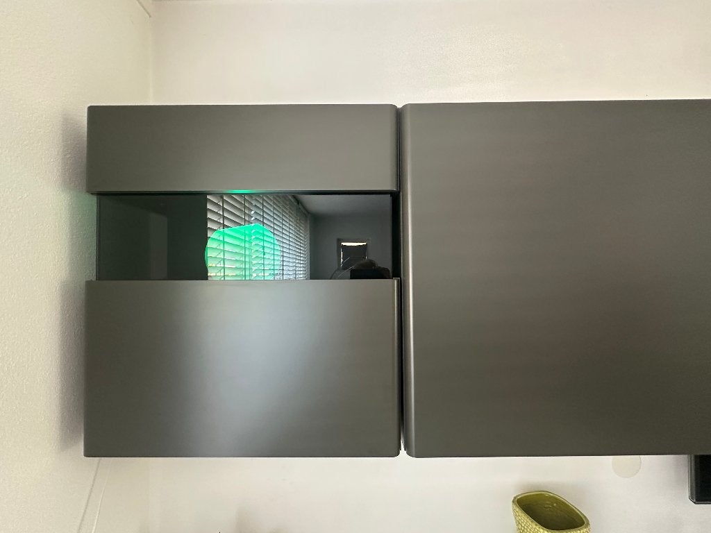NOW by hülsta hangkasten — 2 stuk, antraciet, glasdetail, Ophalen, Met deur(en), Zo goed als nieuw, Minder dan 100 cm