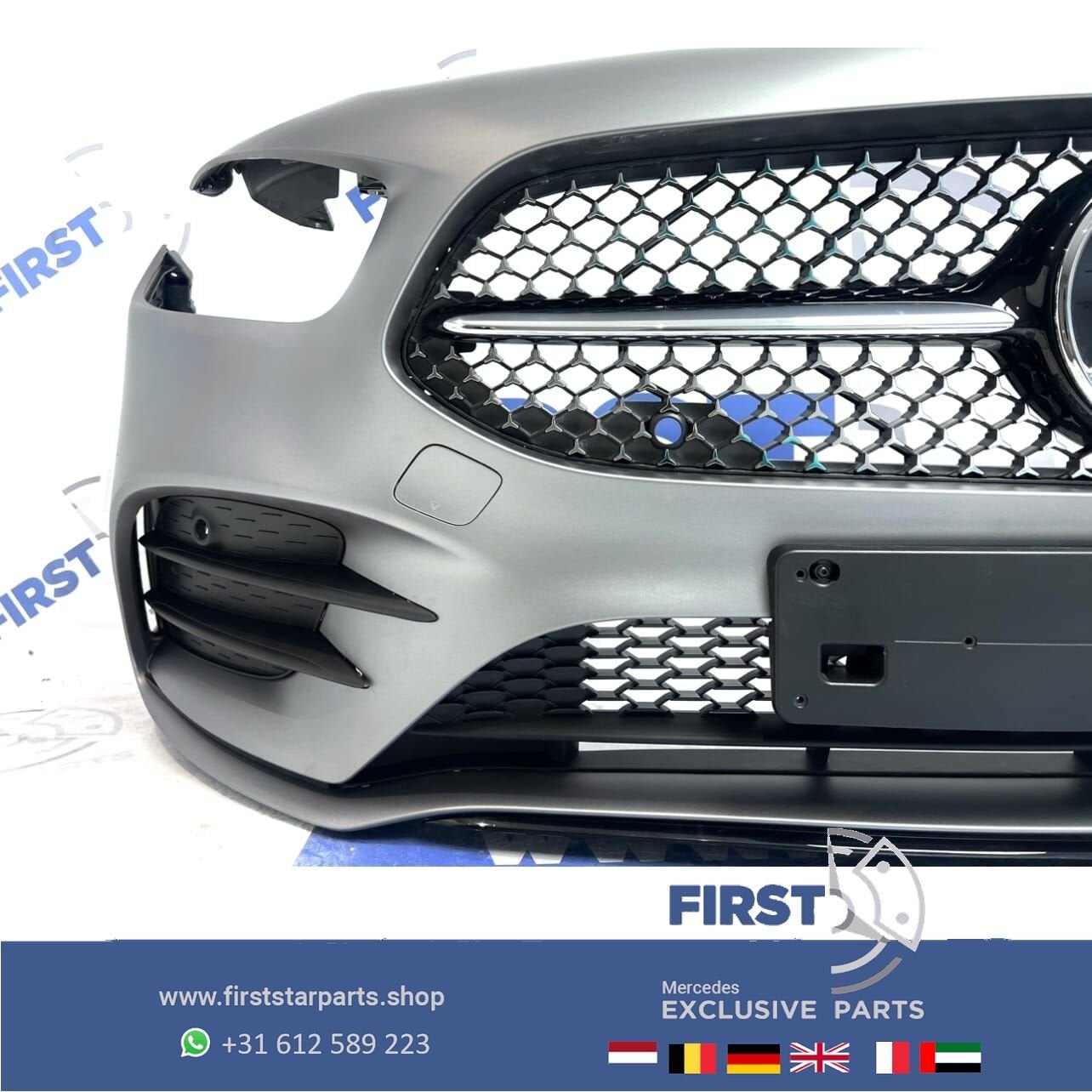 2023 W247 B KLASSE FACELIFT AMG VOORBUMPER COMPLEET MAT GRIJ, Gebruikt, -, Voor, Ophalen of Verzenden