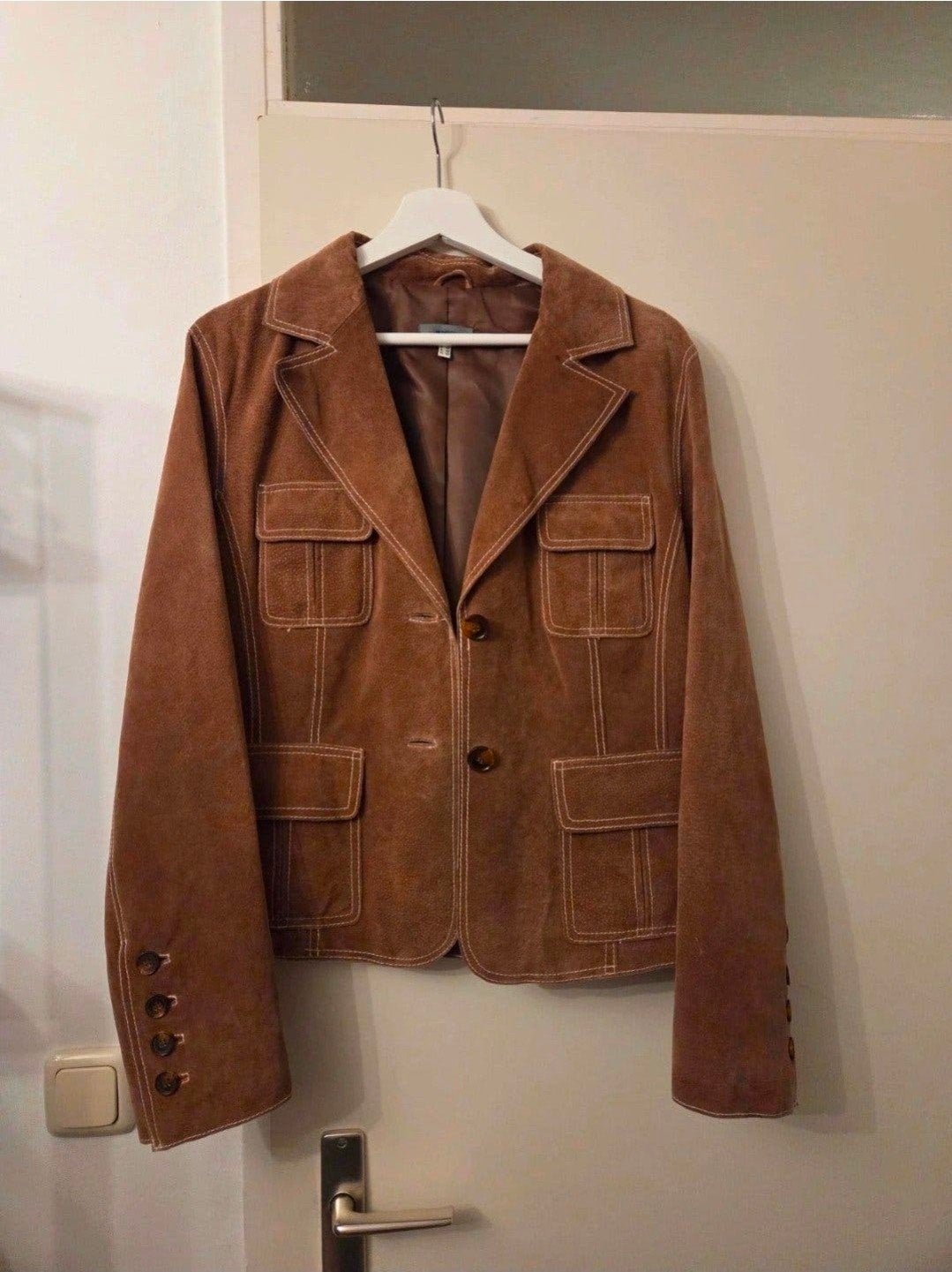 Montego Leren Jas Maat 42 - Zo goed als nieuw, Kleding | Dames, Bruin, Maat 42/44 (L), Ophalen of Verzenden, Zo goed als nieuw