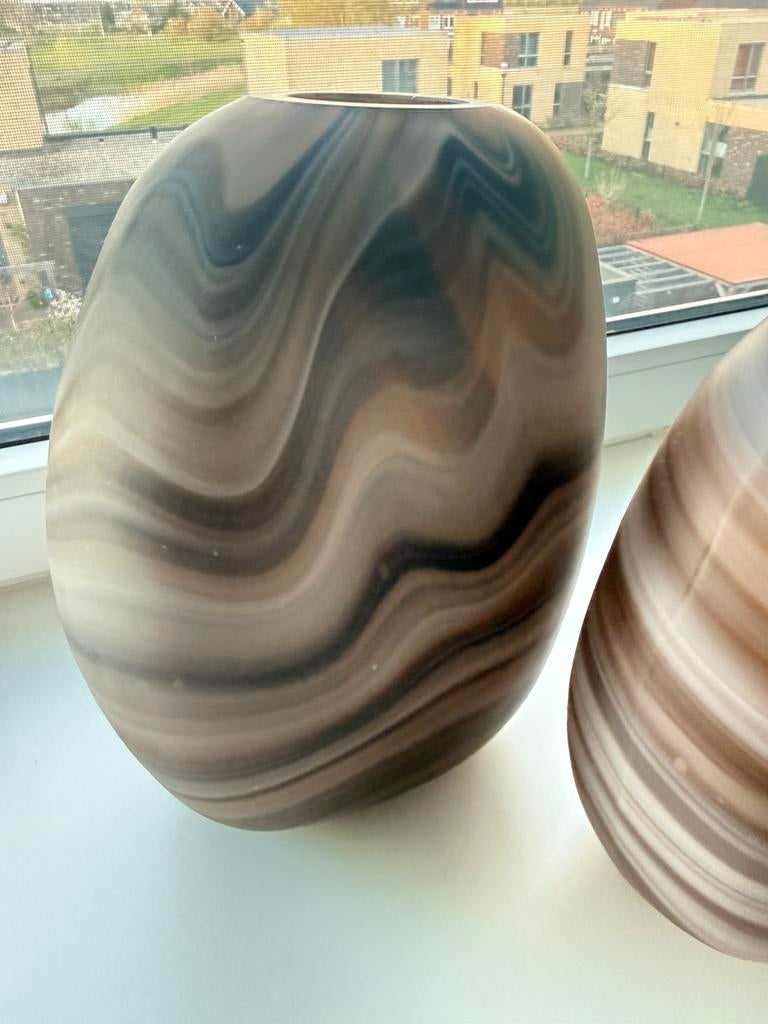 2 bruin beige vazen Yaya, Sieraden, Tassen en Uiterlijk, Edelstenen, Ophalen, Zo goed als nieuw