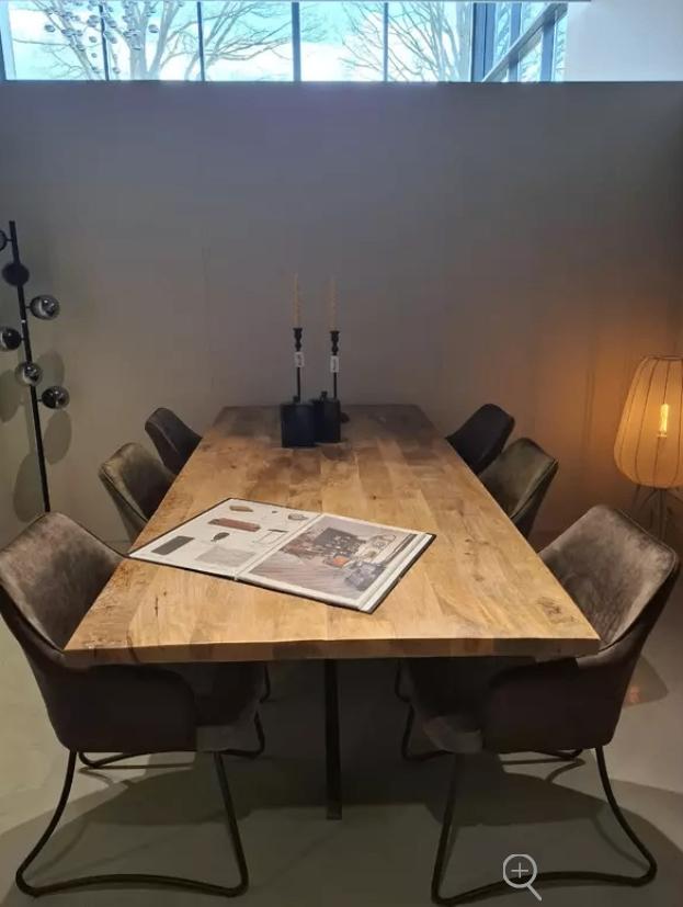 Showroom uitverkoop Eettafel  220 cm/Eetkamerstoel set van 6, Huis en Inrichting, Complete eetkamers, Nieuw, 4 tot 6 stoelen, Ophalen