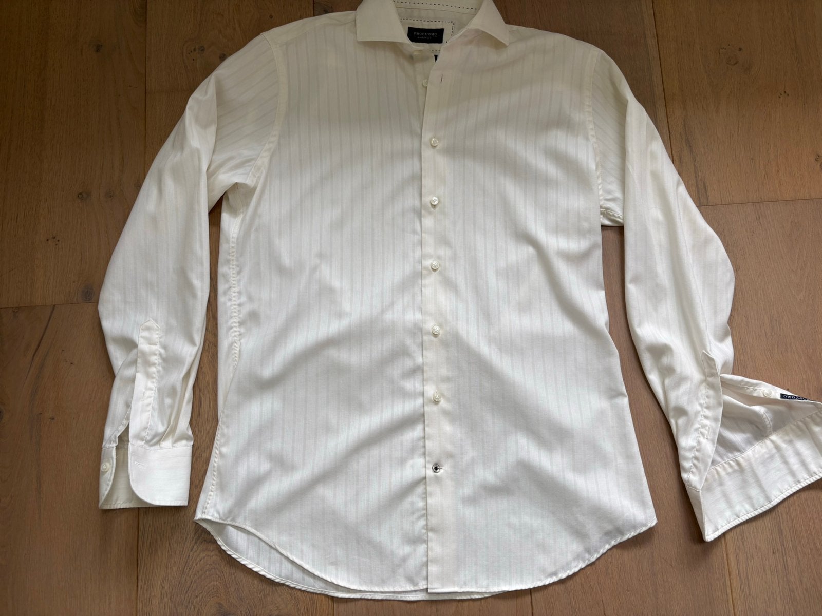 Profuomo originale overhemd mt 40 (15 1/4), Verzenden, Nieuw, Beige, Halswijdte 39/40 (M)