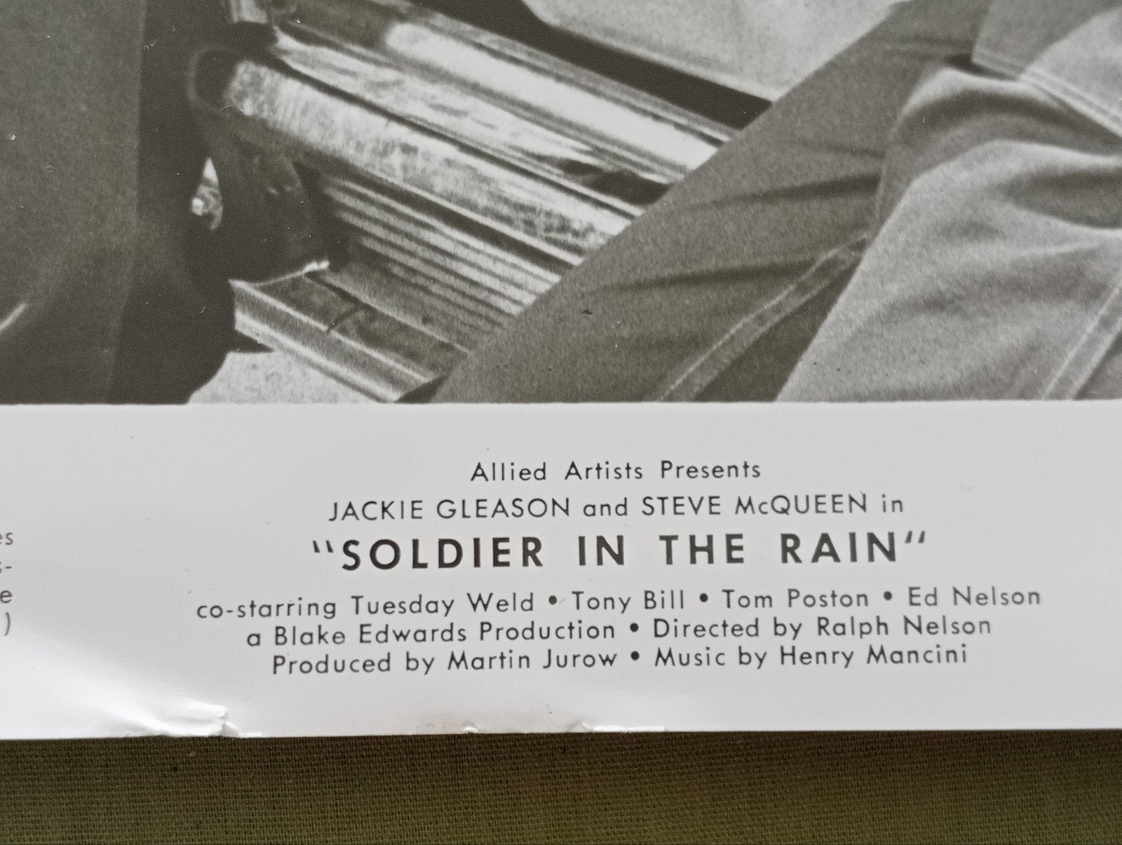 Originele foto 'Soldier in the Rain' met Steve McQueen, 1960 tot 1980, Gebruikt, Foto, Ophalen of Verzenden