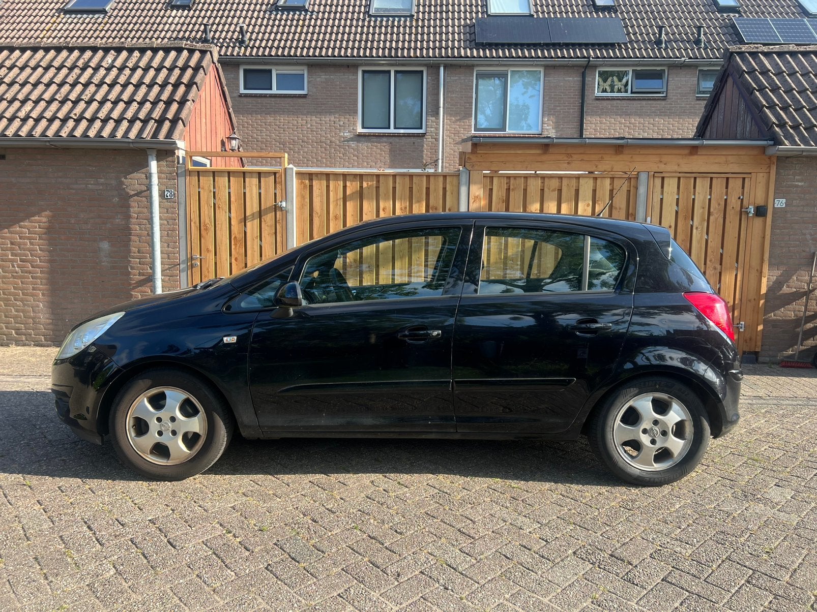 Opel Corsa 1.2 16V 5D 2008 Zwart airco, Voorwielaandrijving, 4 cilinders, 1229 cc, Origineel Nederlands