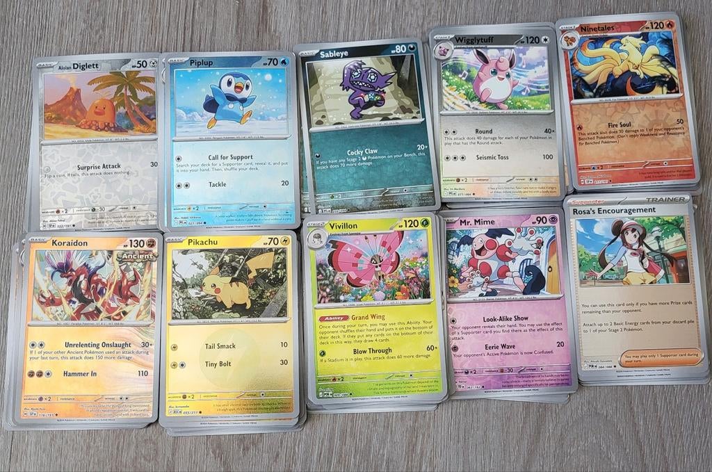 Pokemon kaarten reverse holo, Ophalen of Verzenden, Zo goed als nieuw, Meerdere kaarten