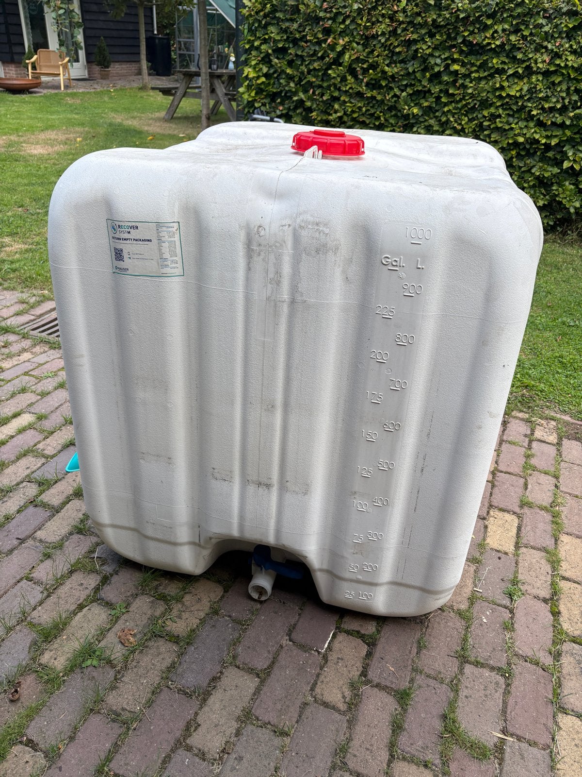 Grote watertank 1000 liter IBC container, Tuin en Terras, Regentonnen, 150 liter of meer, Ophalen, Gebruikt, Kunststof