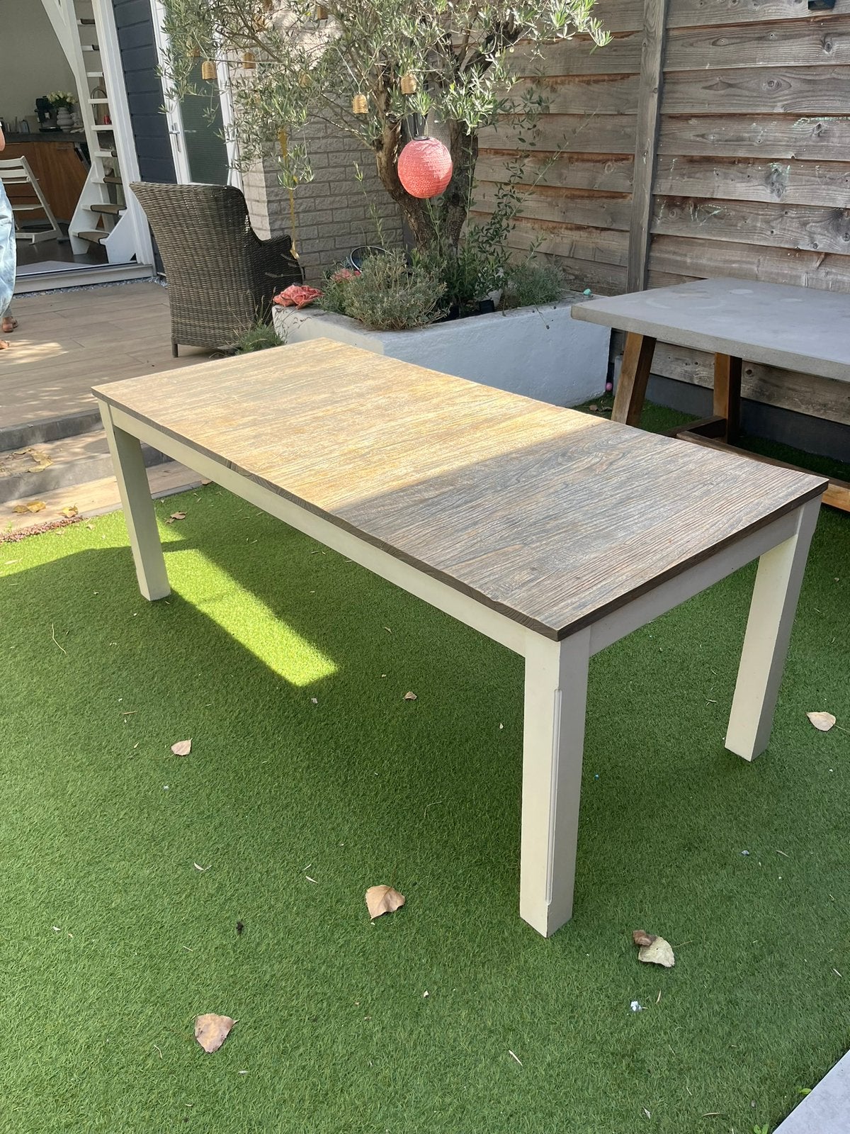 Gratis Eettafel, Tuin en Terras, Tuintafels, Ophalen, Gebruikt, Rechthoekig, Hout
