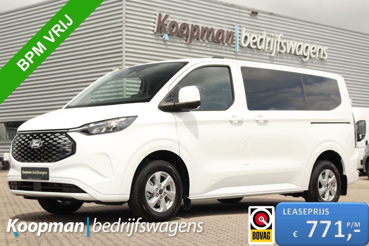 Ford E-Transit Custom 320 L1H1 Kombi | 9 persoons | Limited, Auto's, Automaat, Wit, Origineel Nederlands, 2200 kg