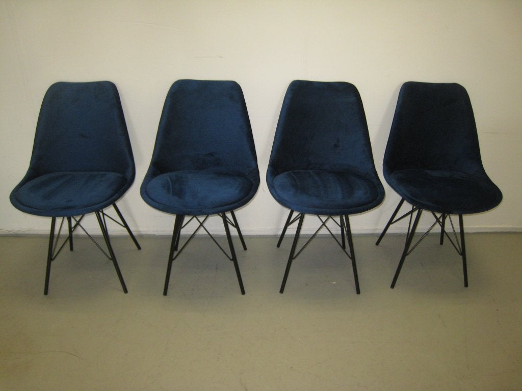4 Kick kuipstoelen donkerblauw, Huis en Inrichting, Niet ingevuld, Gebruikt, Niet ingevuld, Niet ingevuld