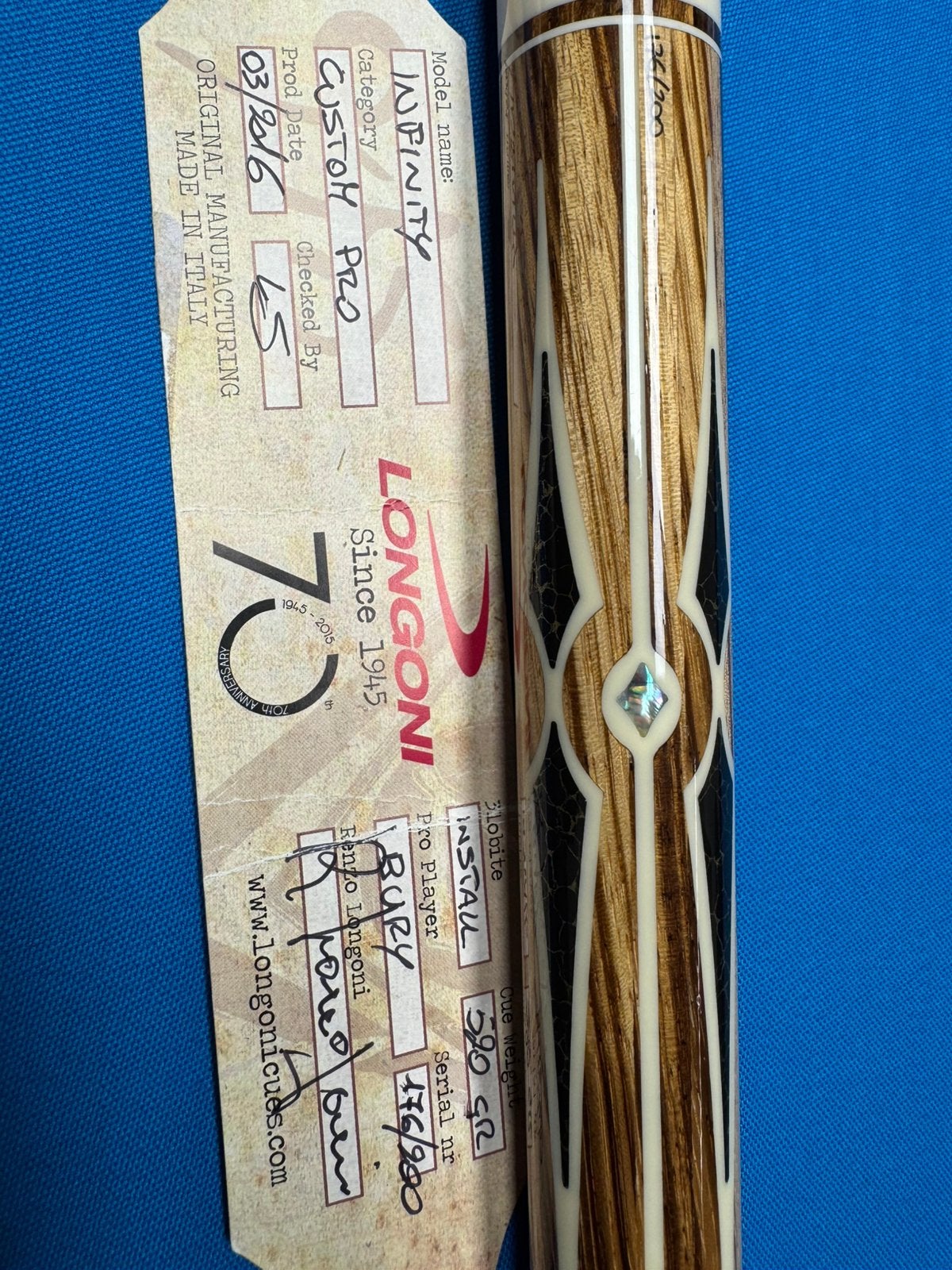 Longoni Keu - Custom Pro Infinity - Jeremy Bury, Ophalen, Zo goed als nieuw, Keu of Ballen