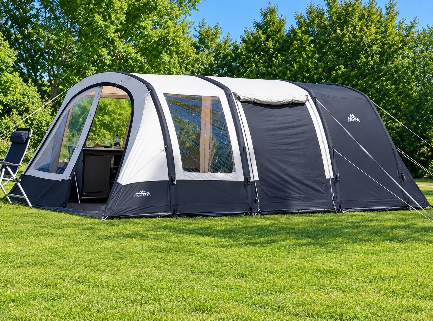 Obelink Hudson 4 TC Easy Air tunneltent met mooie bagagebak., Caravans en Kamperen, Ophalen, Zo goed als nieuw, Tot en met 4