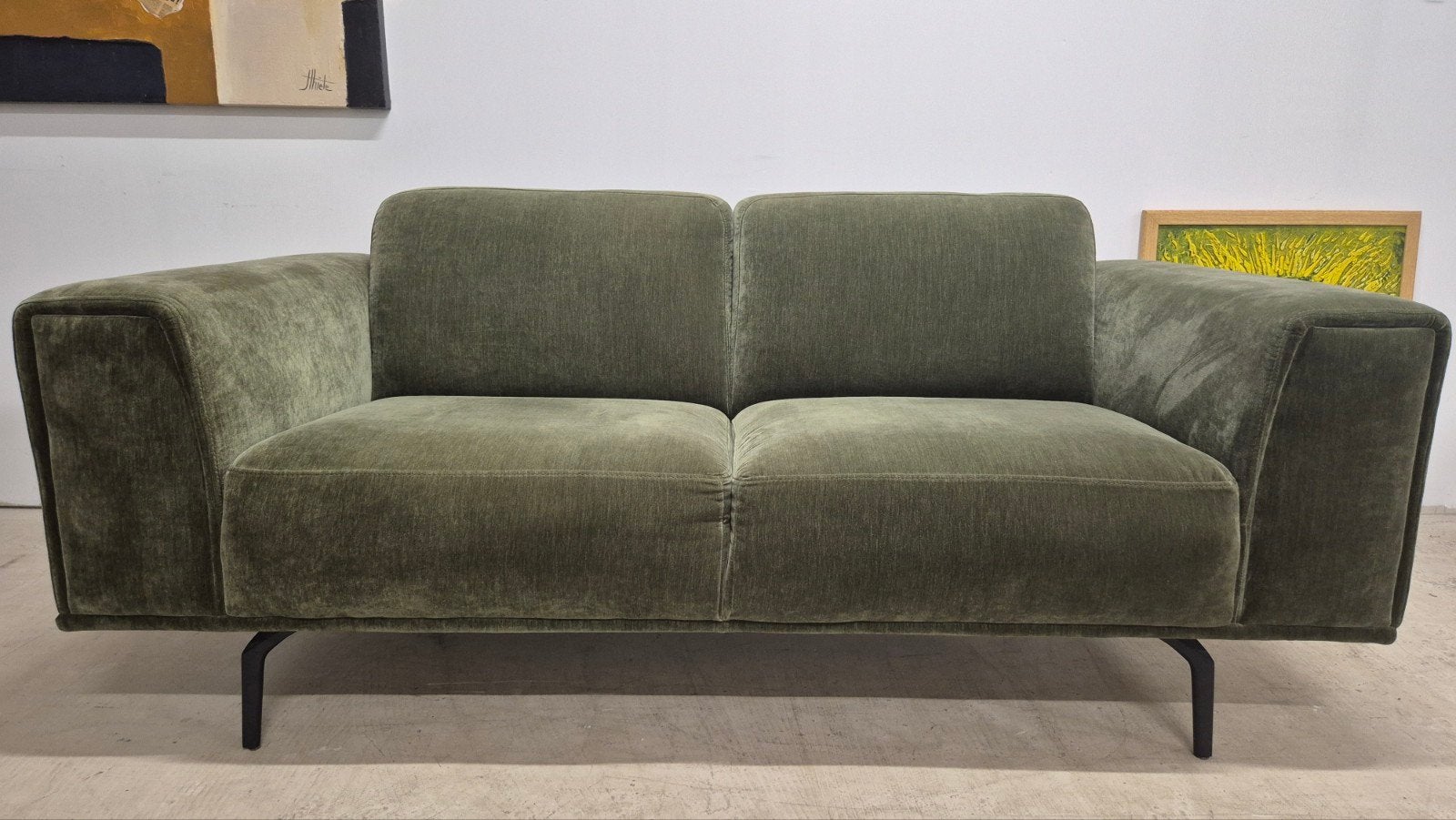 Prachtige mosgroene 2,5 zits design bank van t' Anker, Huis en Inrichting, Banken | Bankstellen, Zo goed als nieuw, 75 tot 100 cm