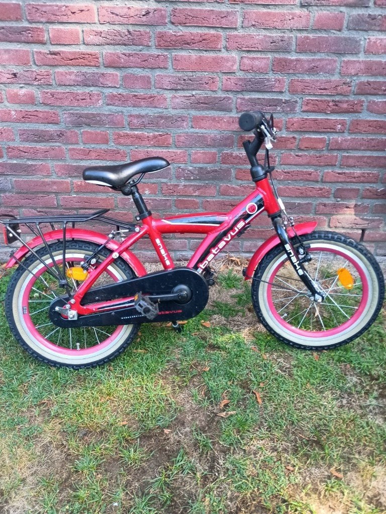 Batavus Snake kinderfiets 16 inch met zijwieltjes, Ophalen, Terugtraprem, Zijwieltjes, Gebruikt