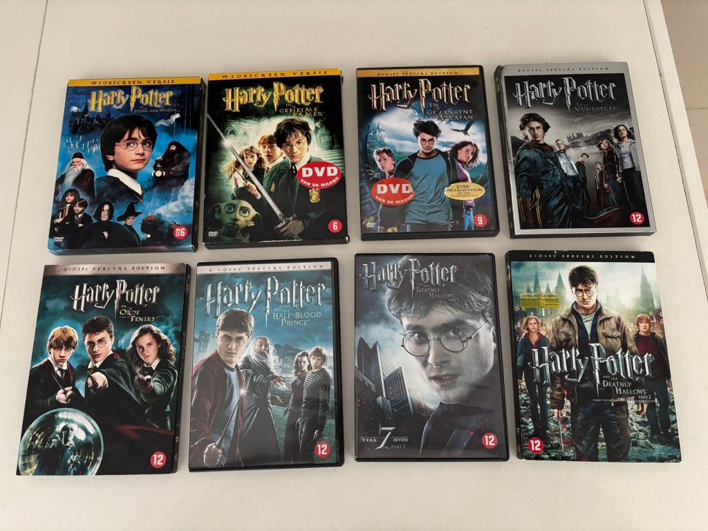 Harry potter dvd collectie - 8 films: 1,2,3,4,5,6,7-1,7-2!, Ophalen of Verzenden, Zo goed als nieuw, Vanaf 6 jaar, Breedbeeld