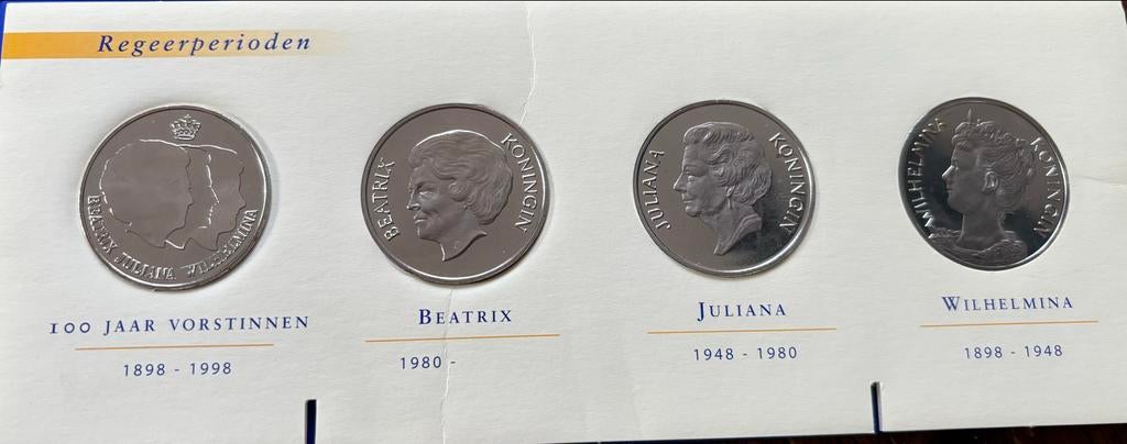 Muntenset 100 jaar Vorstinnen  - Regeringsperioden, Ophalen of Verzenden, Nederland, Munten