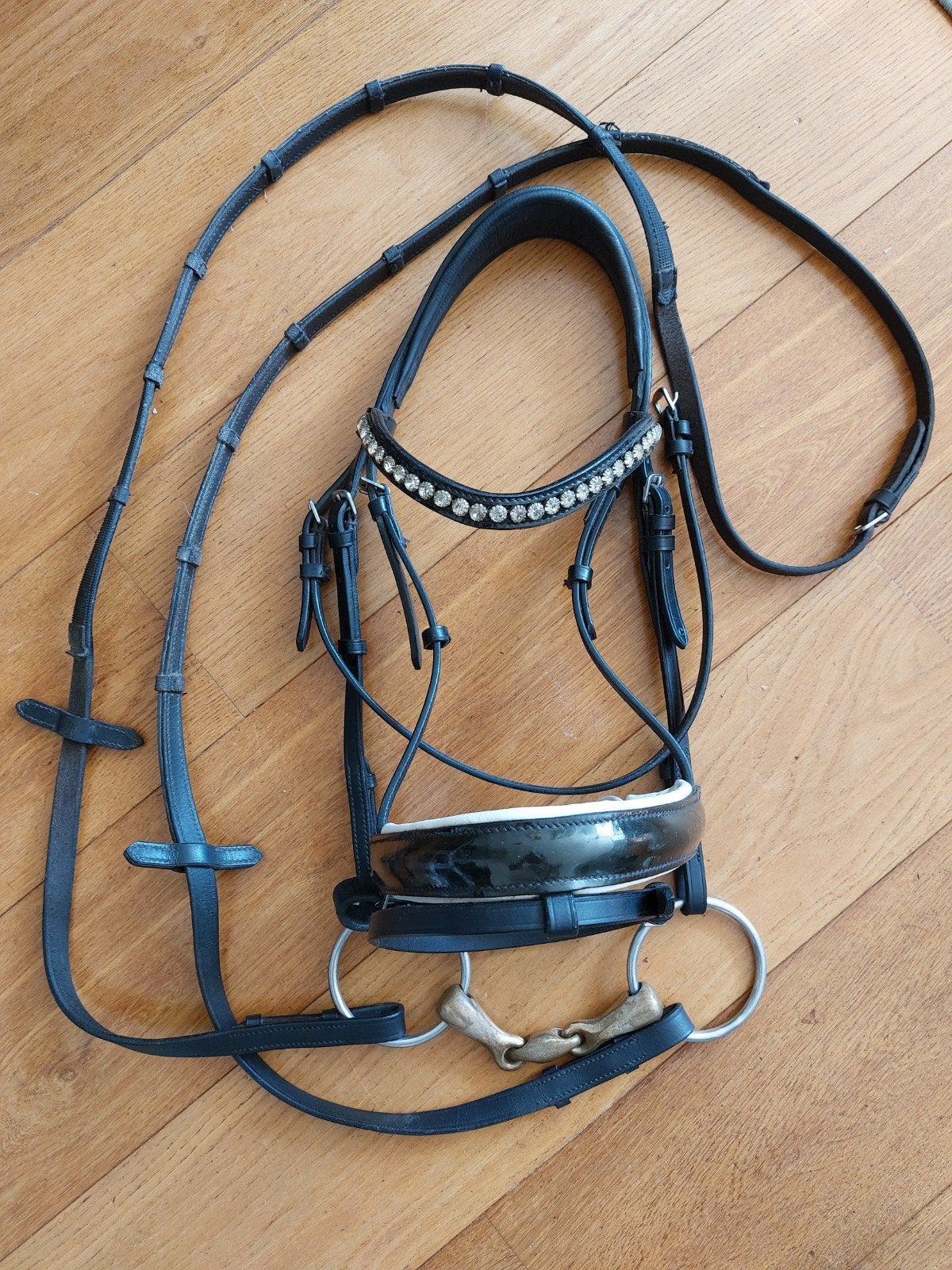 Hoofdstel maat cob, Dieren en Toebehoren, Gebruikt, Zwart, Cob, Bit