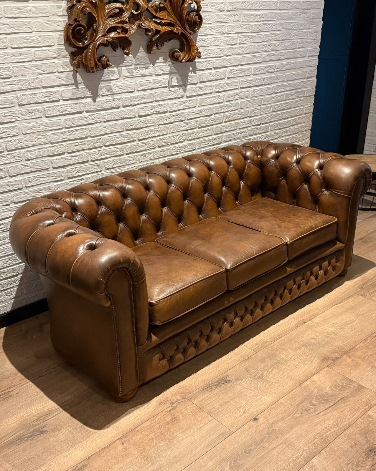 Chesterfield design set, Ophalen, Zo goed als nieuw, 75 tot 100 cm, Tweepersoons