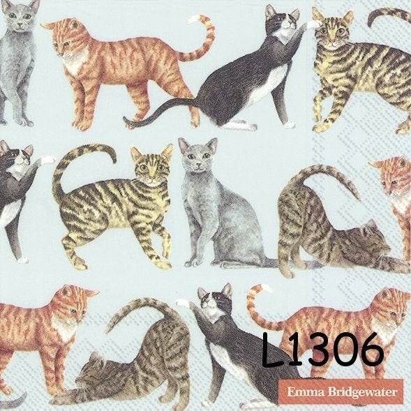 Servetten decoupage/bullet journal * katten L1306, Verzenden, Nieuw