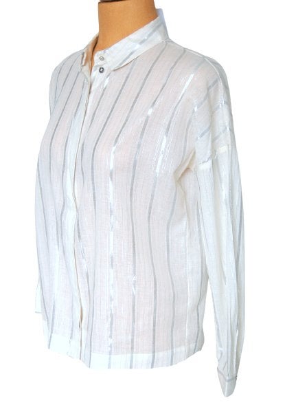 Nieuwe Suncoo blouse, Luca, wit/zilver, Mt. M, Maat 38/40 (M), Wit, Nieuw, Ophalen of Verzenden