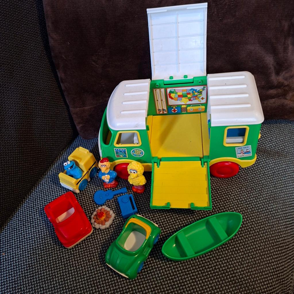 Sesamstraat Camper Speelset met Figuren etc, Ophalen of Verzenden, Gebruikt