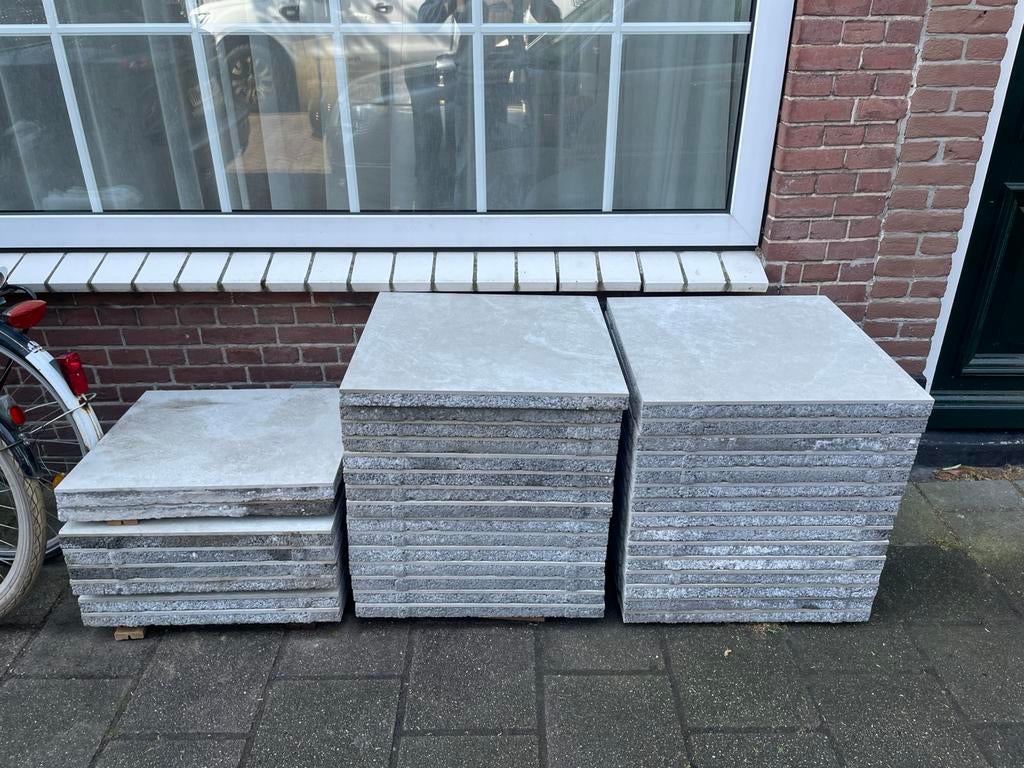 Nieuwe licht beige GeoCeramica tegels 60x60x4 Fonti, Tuin en Terras, Tegels en Klinkers, Nieuw, Terrastegels, Keramiek, 10 m² of meer