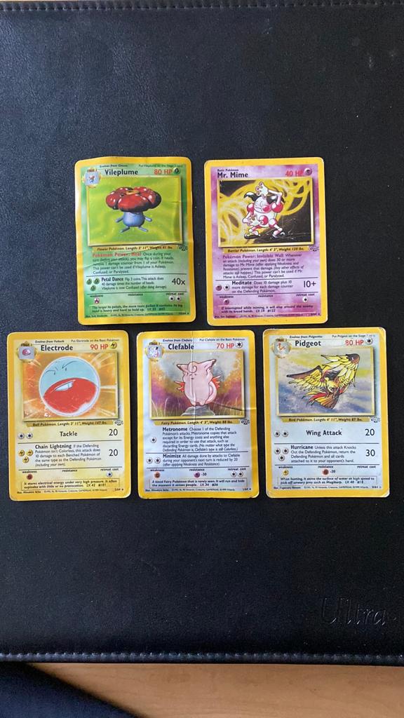 Pokemon vileplume mr.mime electrode clefable pidgeot holo, Ophalen of Verzenden, Gebruikt, Meerdere kaarten