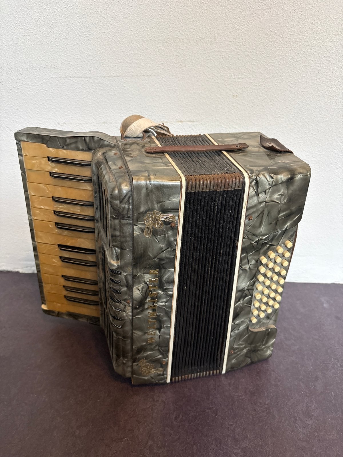 Weltmeister Accordeon - Vintage Toetsaccordeon, Ophalen, Gebruikt, Met riemen, Overige formaten