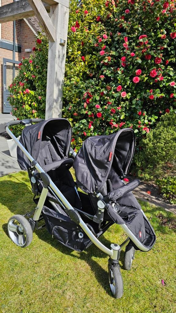 Topmark Duowagen Zwart - Zo goed als nieuw, Ophalen, Kinderwagen, Overige merken, Duowagen