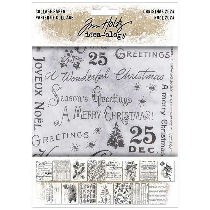 Tim Holtz Idea-ology Collage Paper Christmas 2024 #94409, Verzenden, Nieuw, Papier of Karton, Overige merken