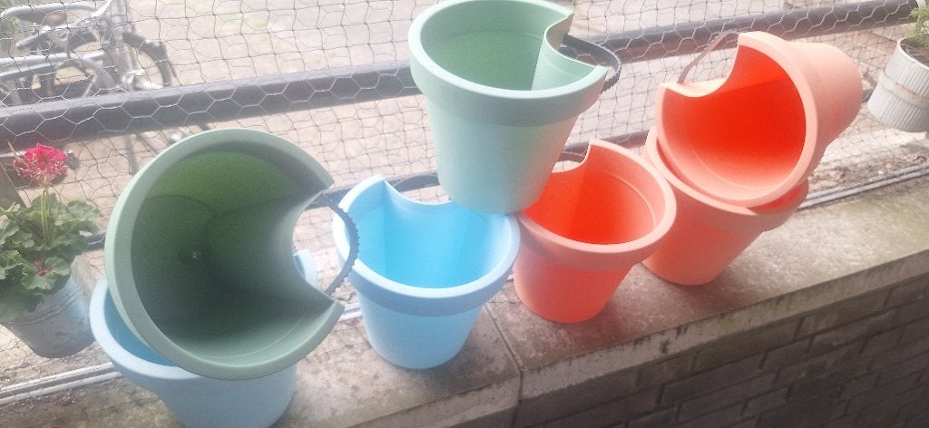 7 BLOEMPOTTEN regenpijp nieuw € 10,00, Ophalen, Kunststof, Rond, Nieuw