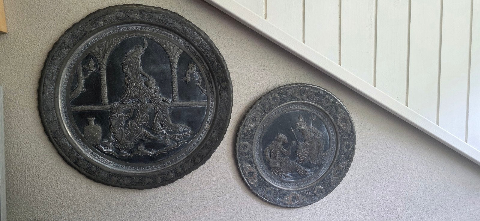 Set van 2 Iraanse wandborden met reliëf, Ophalen of Verzenden