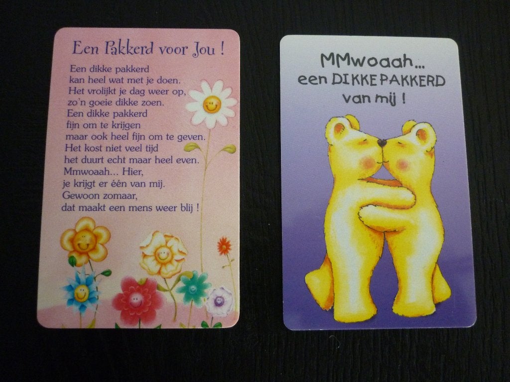 Dikke pakkerd wenskaart / kaartje / pasje met tekst - NIEUW, Ophalen of Verzenden, Nieuw