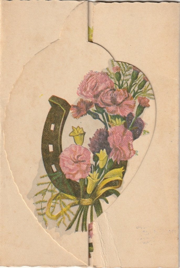 RELIEF GELUKS TELEGRAM JAREN 50 ZEER MOOIE OUDE KAART KO394, Verzamelen, Ophalen of Verzenden, 1940 tot 1960, Ongelopen, Overige thema's