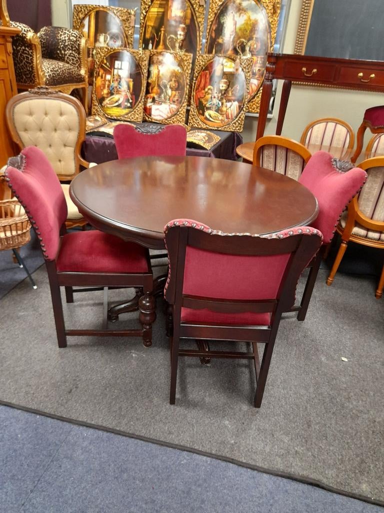 Mooie eethoek compleet of los te koop, Antiek en Kunst, Antiek | Meubels | Tafels, Ophalen of Verzenden