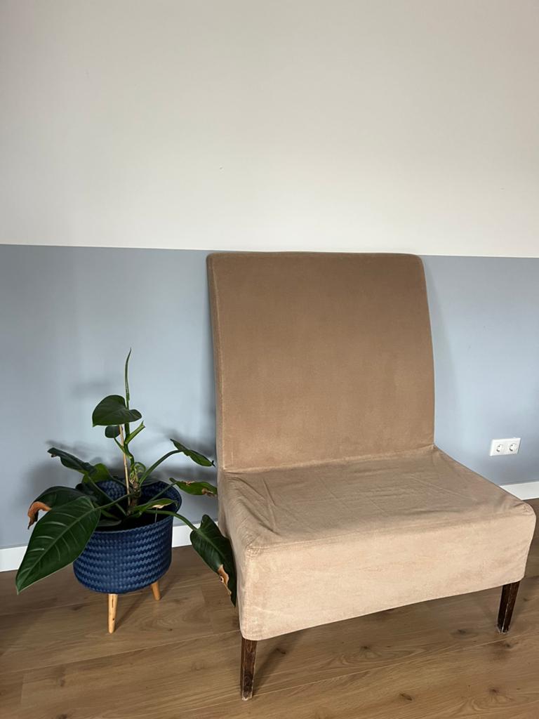 Zandkleurige Loveseat - Comfortabel en Compact, Gebruikt, Bruin, Ophalen of Verzenden, Eén