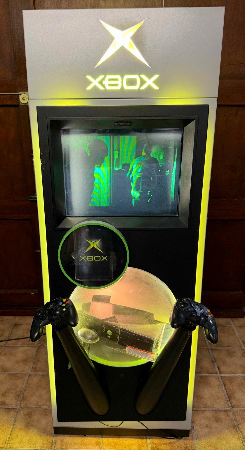 Original Xbox Kiosk demopod demo pod originele Thomson CRT, Spelcomputers en Games, Spelcomputers | Xbox Original, Gebruikt, Met 2 controllers
