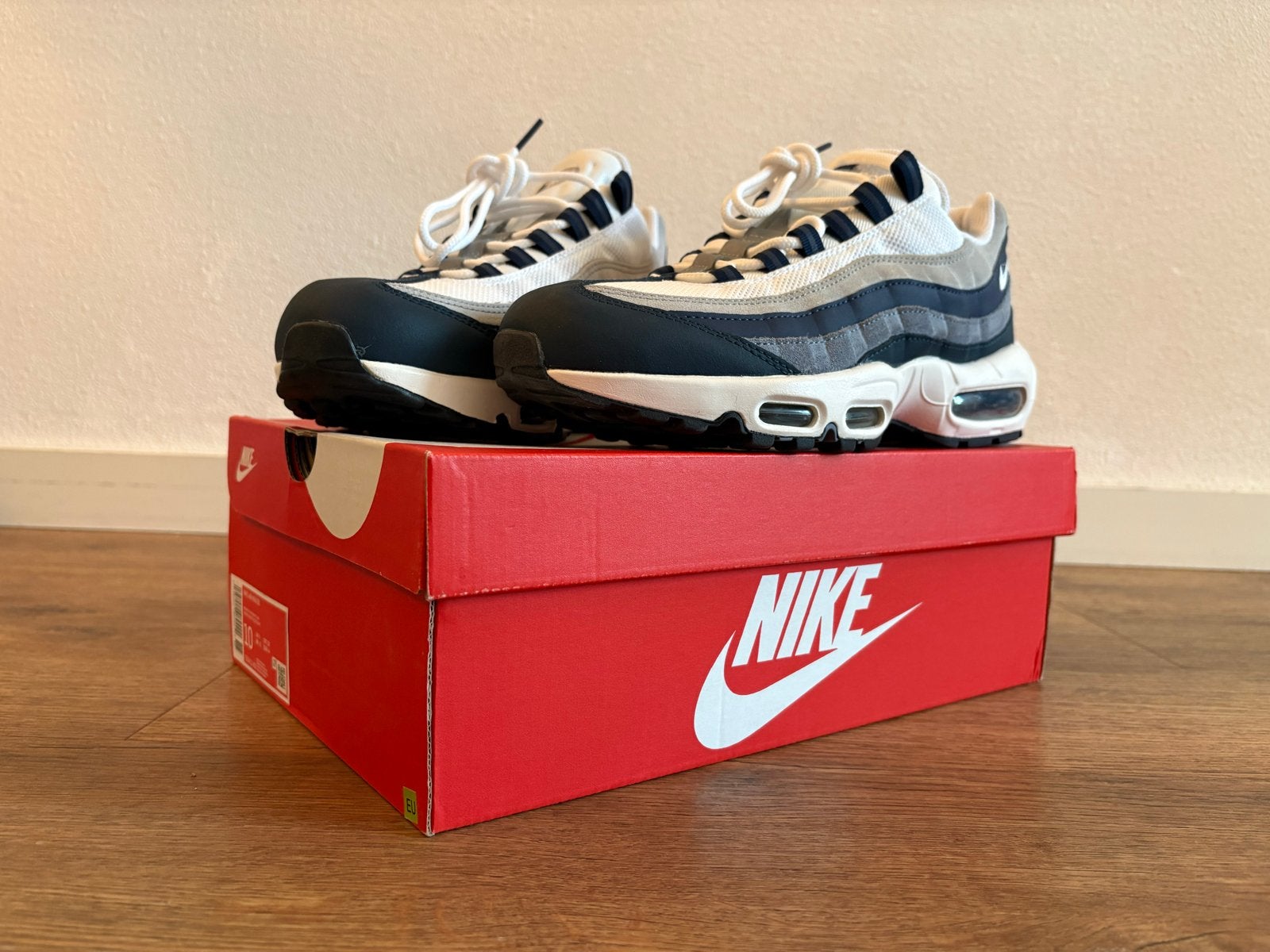 Nike Air Max 95 Midnight Navy White Sail - Maat 44, Verzenden, Nieuw, Blauw, Sneakers of Gympen