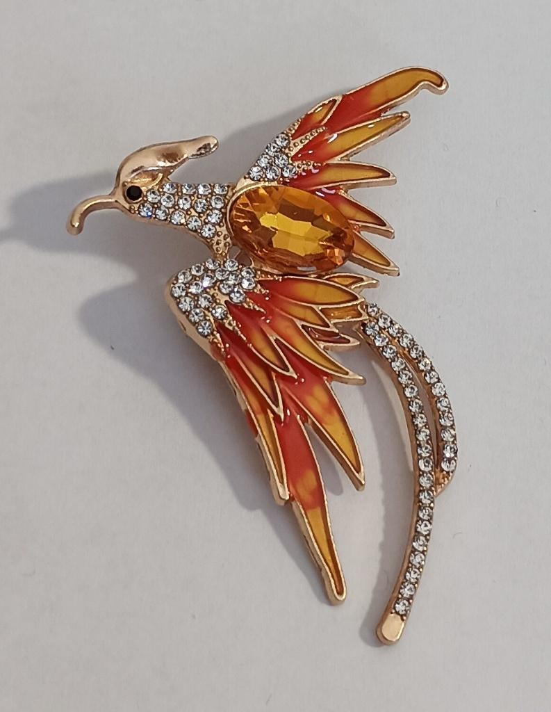 Feniks broche, Sieraden, Tassen en Uiterlijk, Overige materialen, 4 tot 7 cm, Overige kleuren, Nieuw