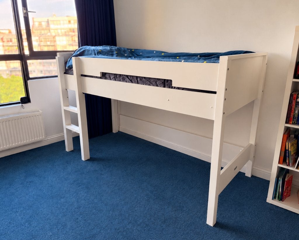 Bopita halfhoogslaper 90x200 wit – nette staat, Ophalen, Zo goed als nieuw, Halfhoogslaper