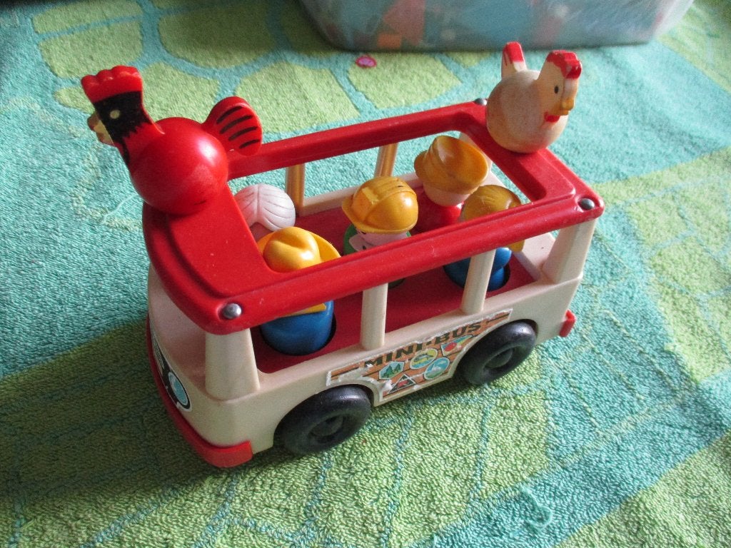 hele oude Fisher-Price bus met poppetjes, Ophalen of Verzenden, Gebruikt, Speelset