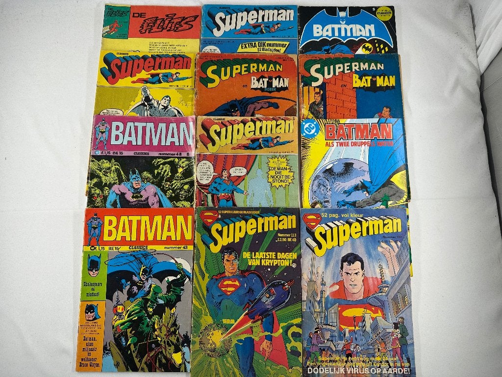 Batman & Superman Comics 12 stuks Nederlands, DC Comics, Gebruikt, Superheld, Onbekend