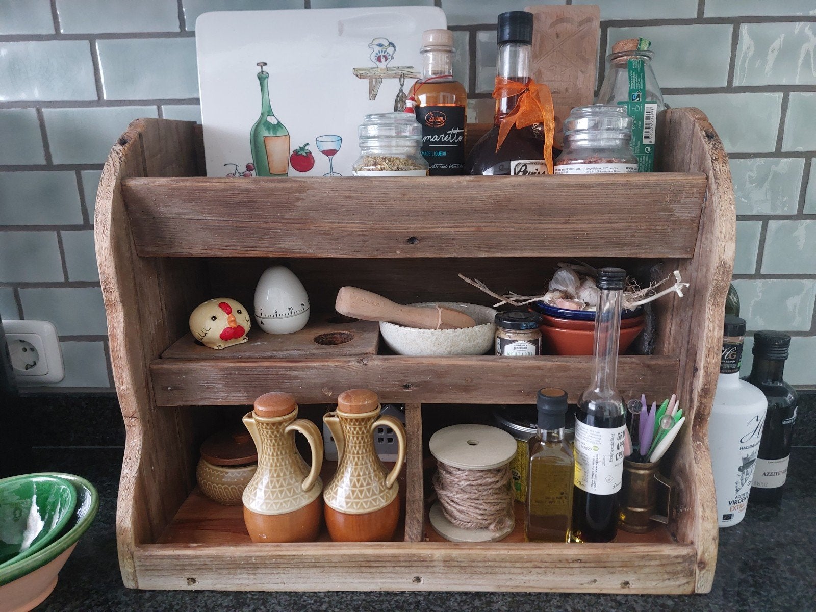 Guttersbak/Houten kruidenrek / opbergrek van gerecycled hout, Ophalen, Hout, Overige typen, Gebruikt