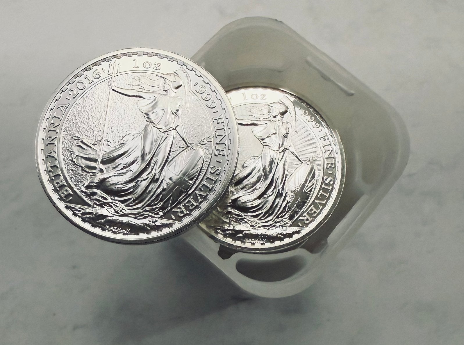 25x 1 oz Britannia UK / 999 zilver (Tube), Ophalen of Verzenden, Zilver